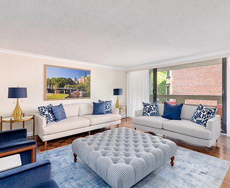 1501 Beacon Street model living room