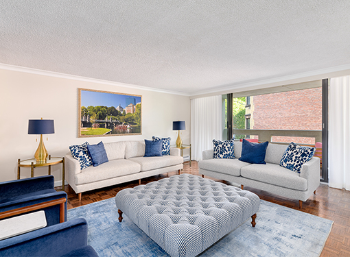 1501 Beacon Street model living room