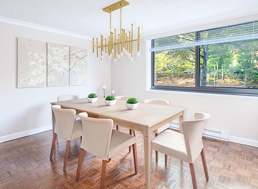 1501 Beacon Street model dining room